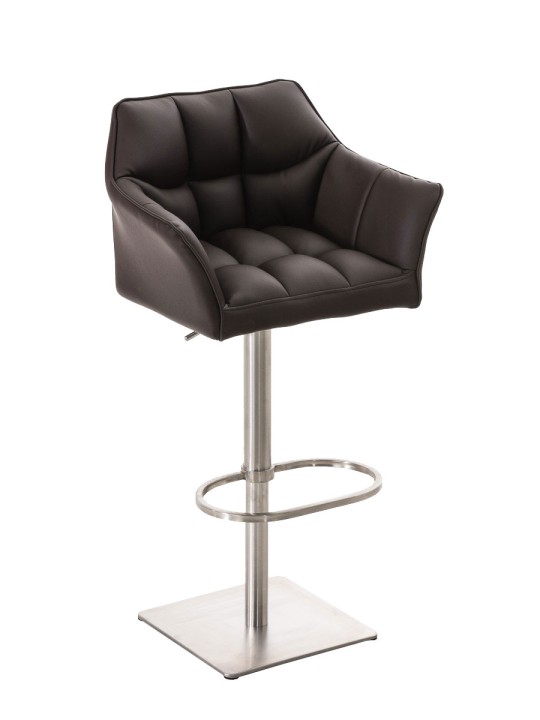 Set van 2 barkrukken Damaso kunstleer roestvrij staal, bruin