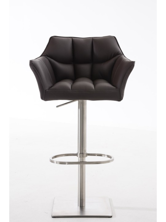 Set van 2 barkrukken Damaso kunstleer roestvrij staal, bruin