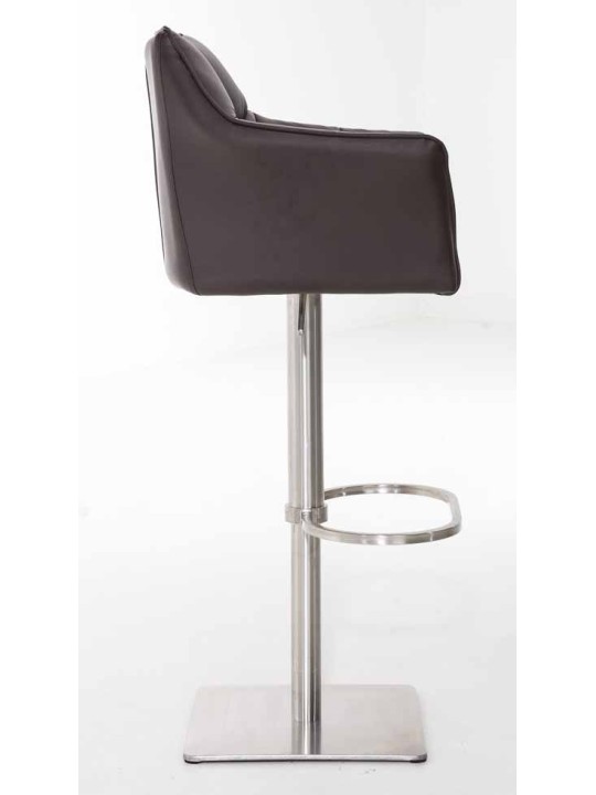 Set van 2 barkrukken Damaso kunstleer roestvrij staal, bruin