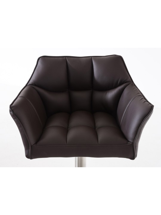 Set van 2 barkrukken Damaso kunstleer roestvrij staal, bruin