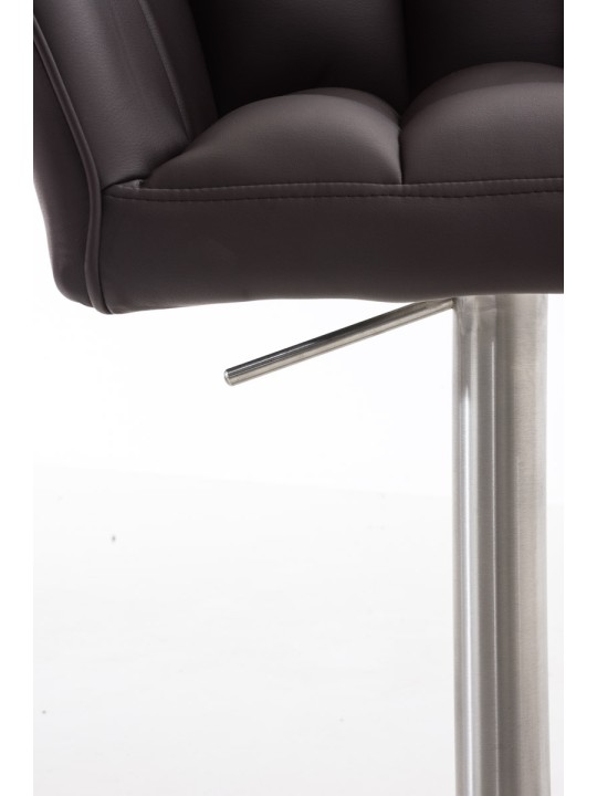 Set van 2 barkrukken Damaso kunstleer roestvrij staal, bruin