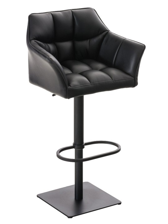 Set van 2 barkrukken Damaso kunstleer, zwart