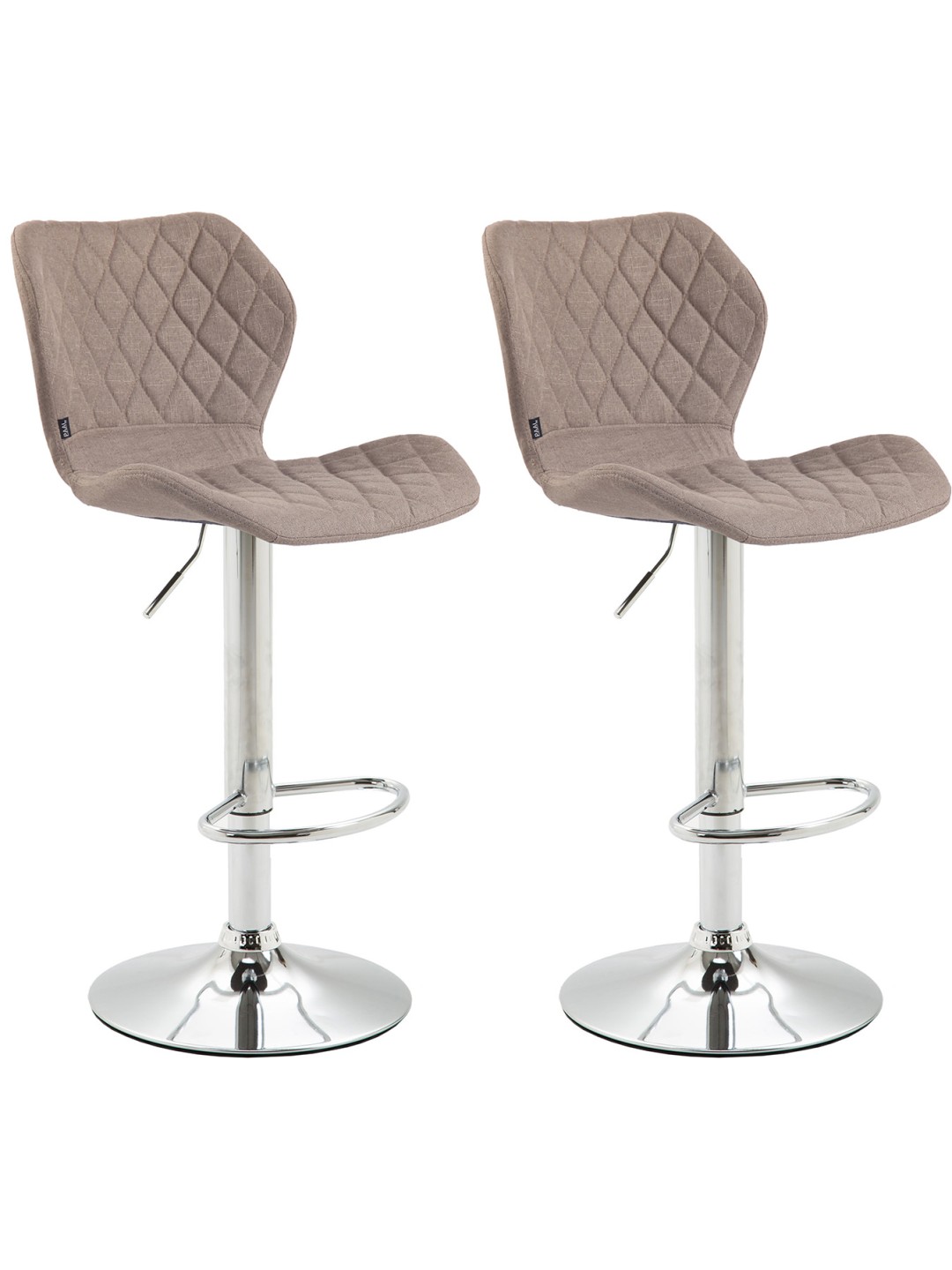 Set van 2 barkrukken kurkstof chroom, taupe