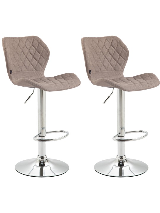 Set van 2 barkrukken kurkstof chroom, taupe