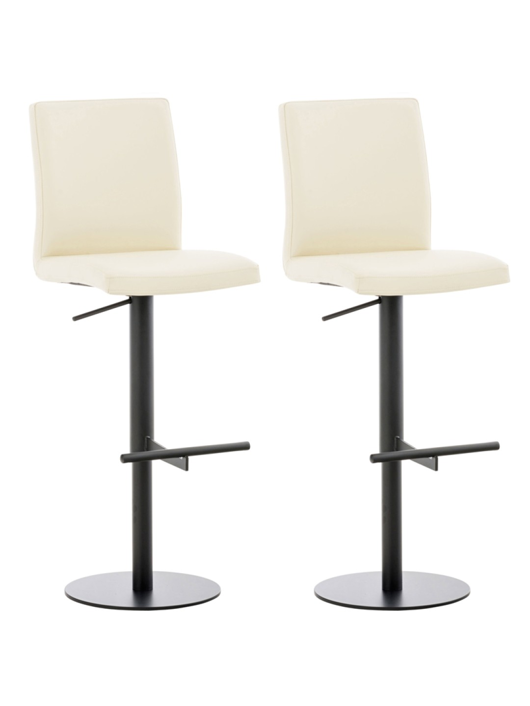 Set van 2 barkrukken Cadiz kunstleer, crème