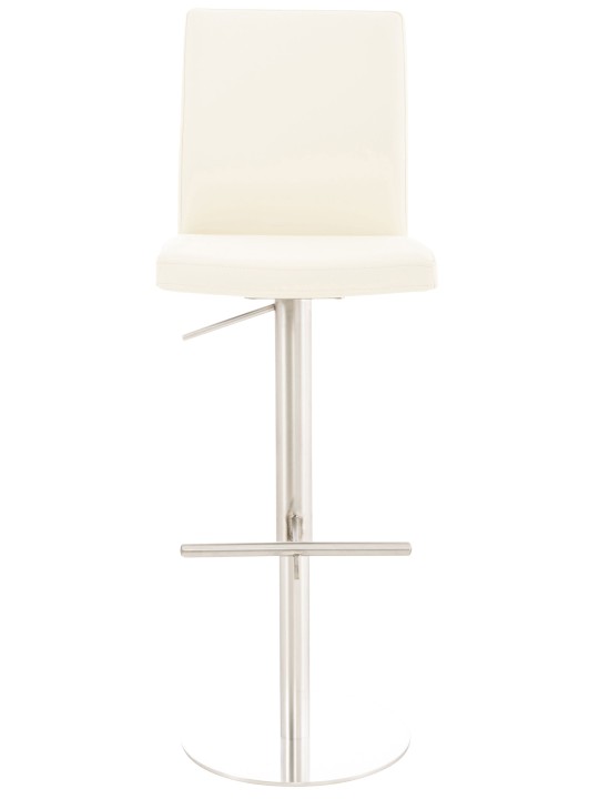 Set van 2 barkrukken Cadiz kunstleer roestvrij staal, crème