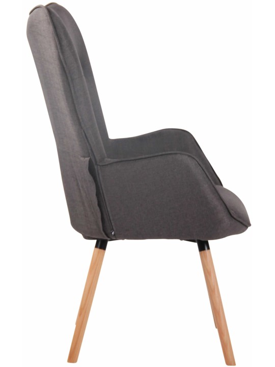 Ligstoel Ashford stof naturel, donkergrijs