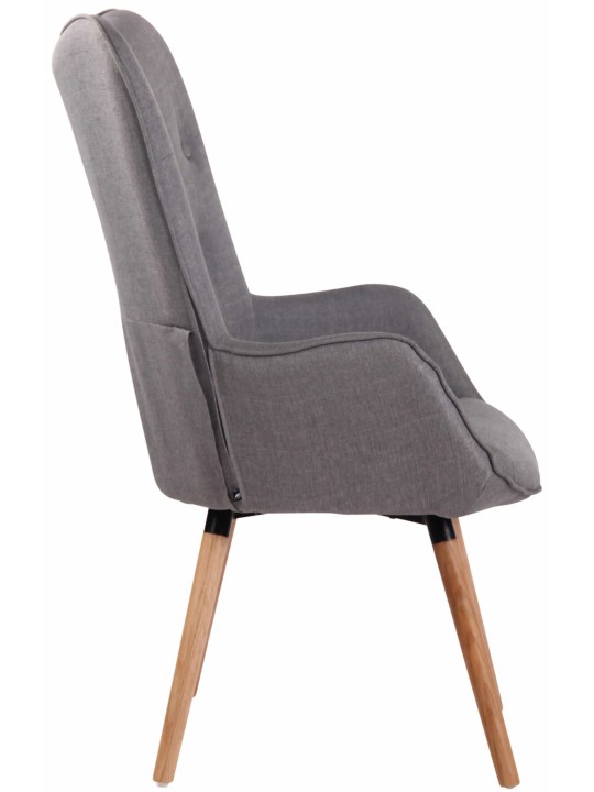 Ligstoel Ashford stof naturel, grijs