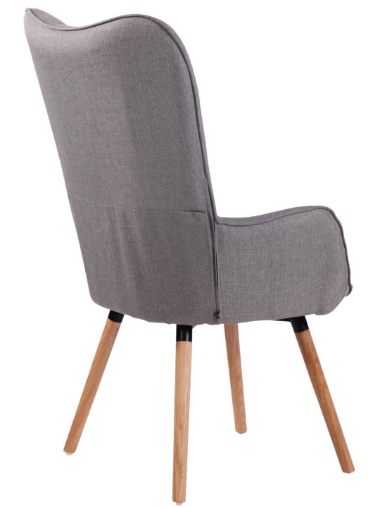 Ligstoel Ashford stof naturel, grijs