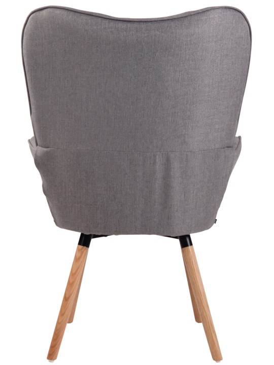 Ligstoel Ashford stof naturel, grijs