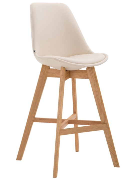 Set van 2 barkrukken Cannes kunstleer naturel, crème