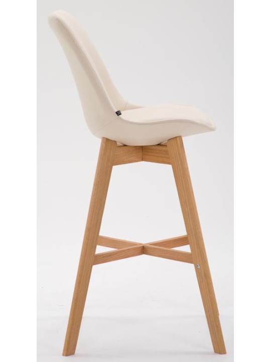 Set van 2 barkrukken Cannes kunstleer naturel, crème