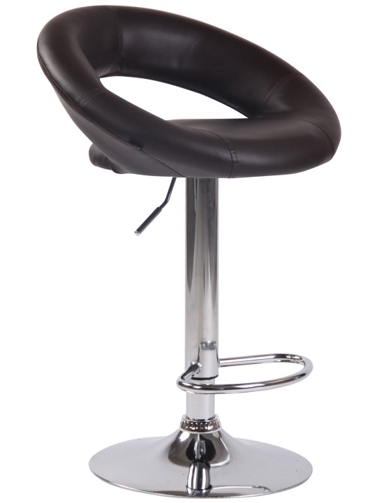 Barkruk Olinda kunstleer chroom, bruin