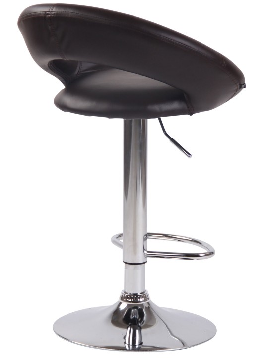 Barkruk Olinda kunstleer chroom, bruin