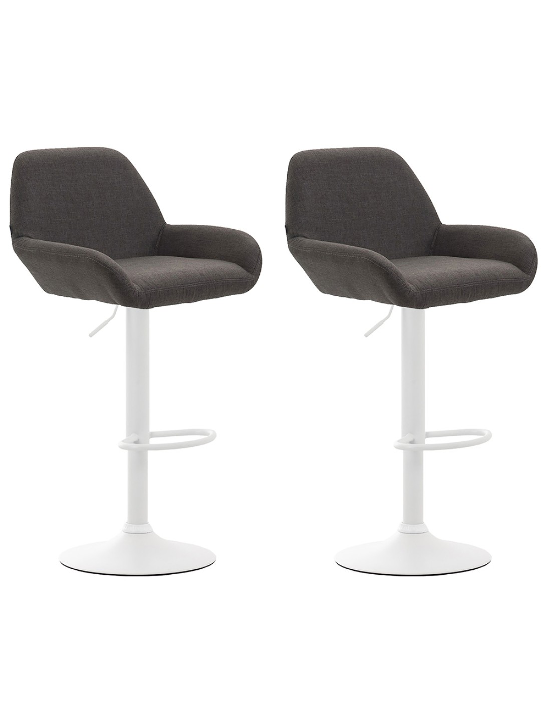 Set van 2 barkrukken Braga stof, donkergrijs