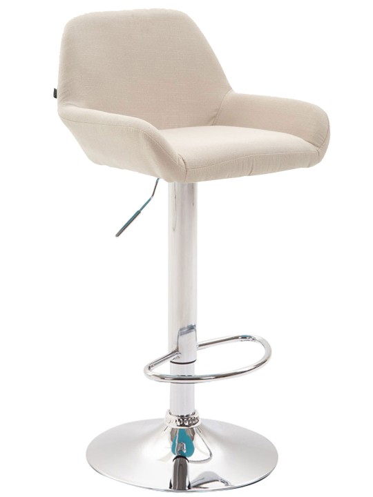 Set van 2 barkrukken Braga stof chroom, crème