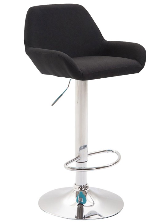 Set van 2 barkrukken Braga stof chroom, zwart