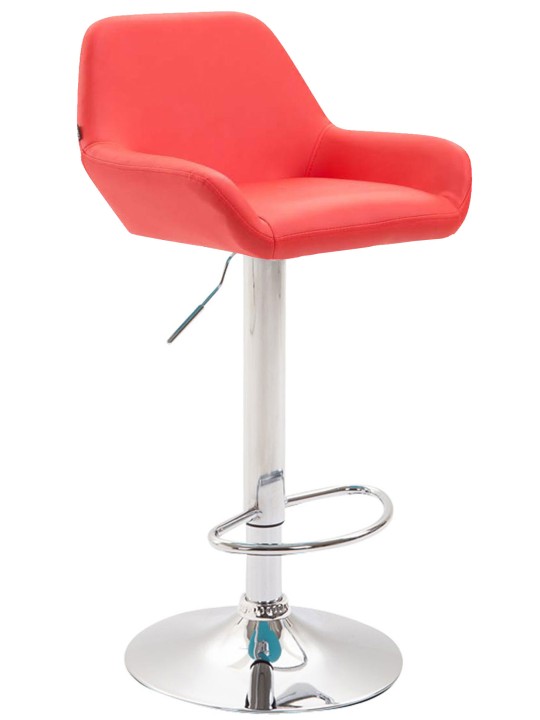 Set van 2 barkrukken Braga kunstleer chroom, rood