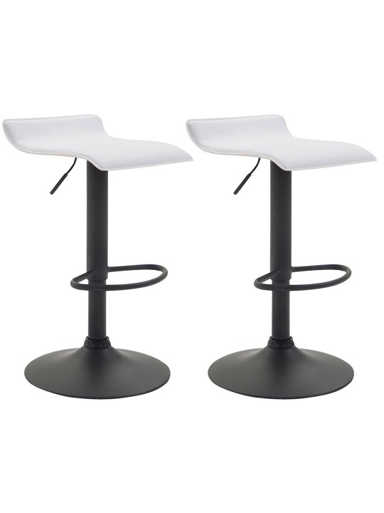 Set van 2 barkrukken Dyn V2 kunstleer, wit