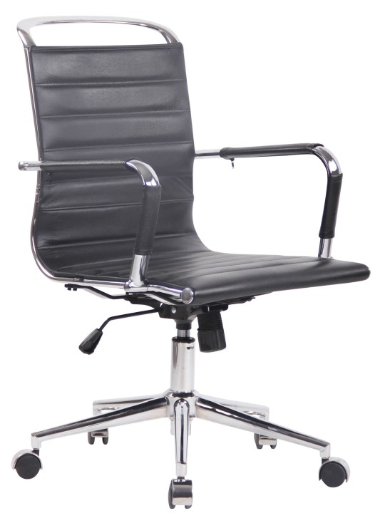 Bureaustoel Barton echt leer, zwart