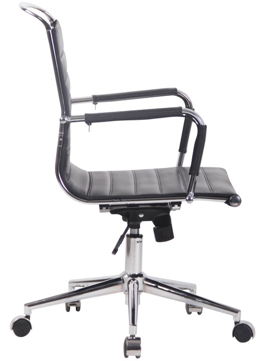 Bureaustoel Barton echt leer, zwart