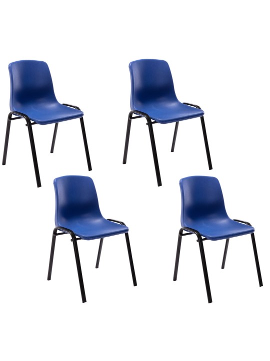 Set van 4 stapelstoelen Nowra kunststof, blauw Set van 4 stapelstoelen Nowra kunststof, blauw