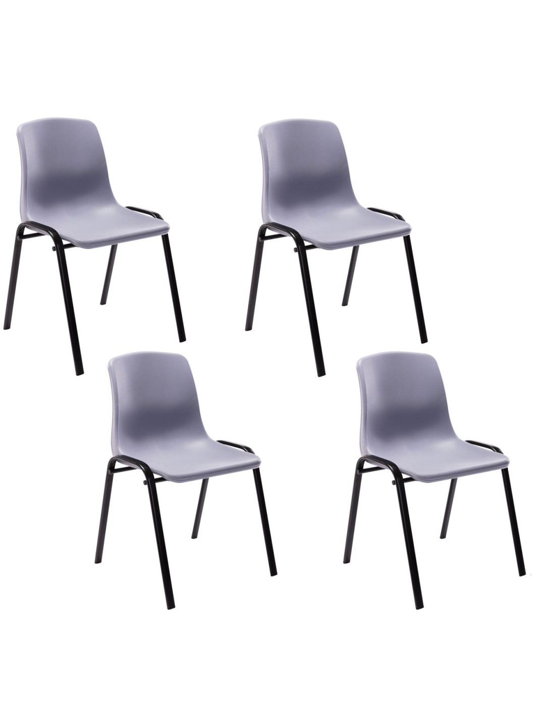 Set van 4 stapelstoelen Nowra kunststof, grijs