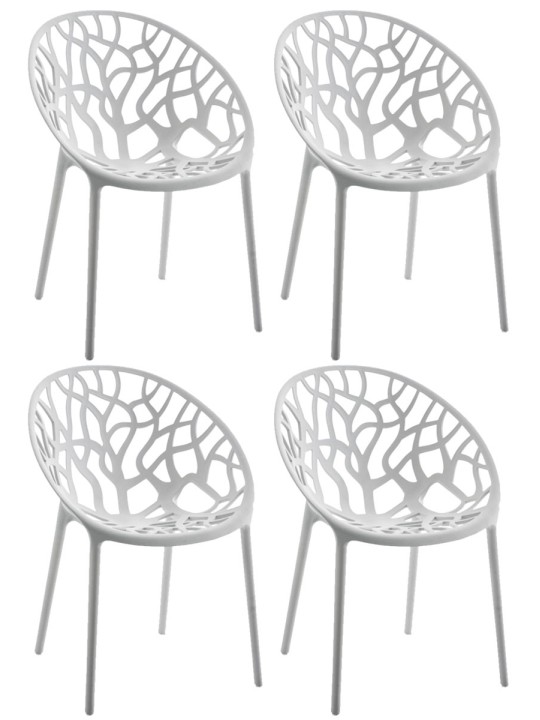 Set van 4 stoelen Hope, lichtgrijs