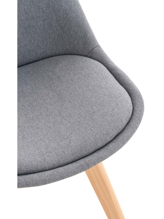 Set van 4 stoelen Linares stof, lichtgrijs