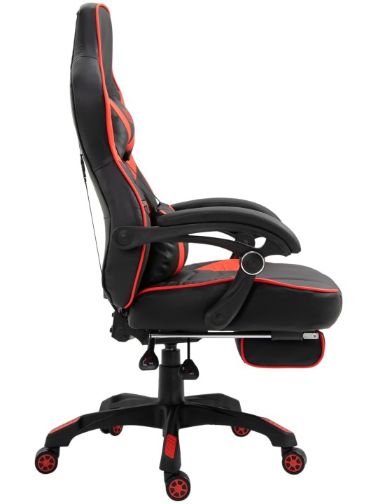 Bureaustoel Tilos kunstleer, zwart/rood