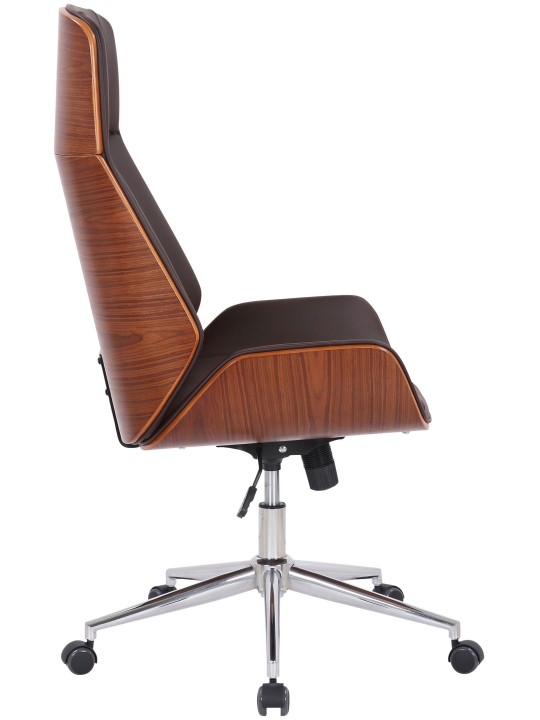 Bureaustoel Varel kunstleer, walnoot/bruin