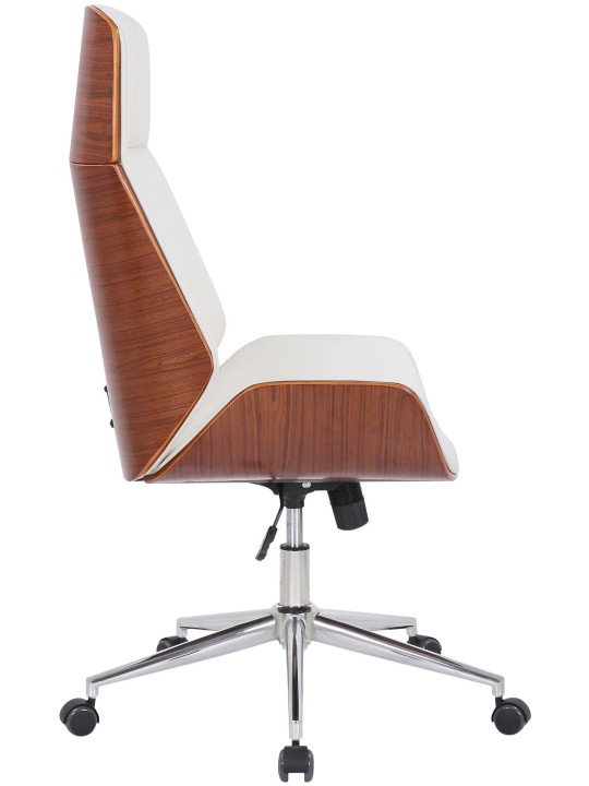 Bureaustoel Varel kunstleer, walnoot/wit
