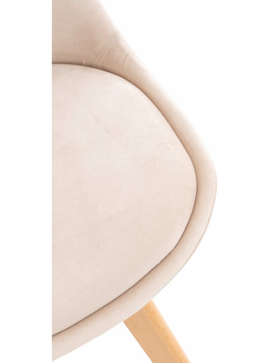 Set van 4 stoelen Linares fluweel, beige