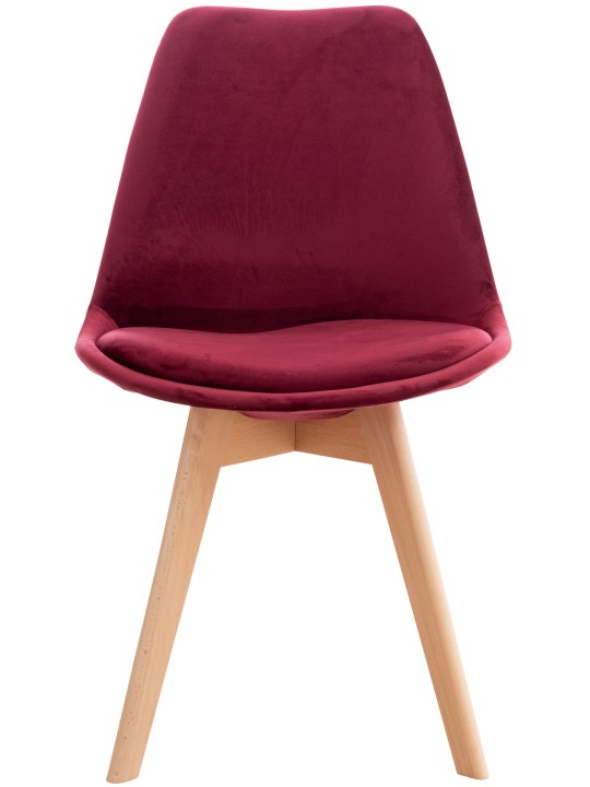 Set van 4 stoelen Linares fluweel, bordeauxrood
