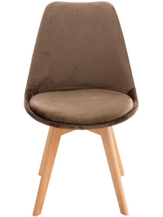 Set van 4 stoelen Linares fluweel, donkerbruin