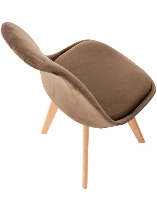 Set van 4 stoelen Linares fluweel, donkerbruin