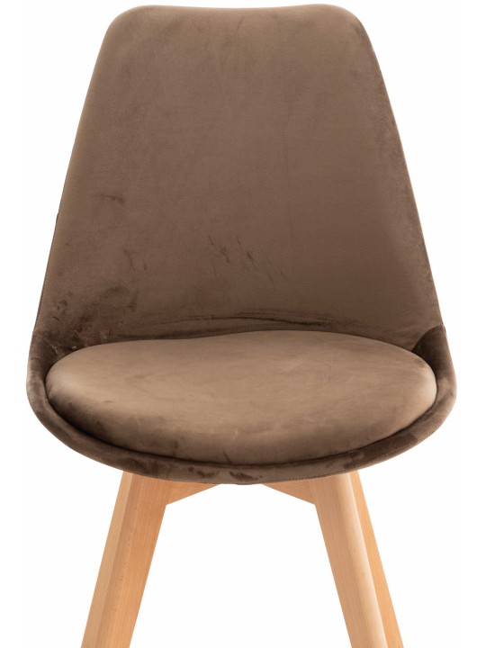 Set van 4 stoelen Linares fluweel, donkerbruin