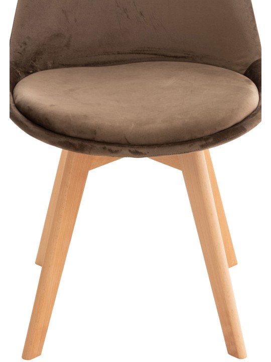 Set van 4 stoelen Linares fluweel, donkerbruin