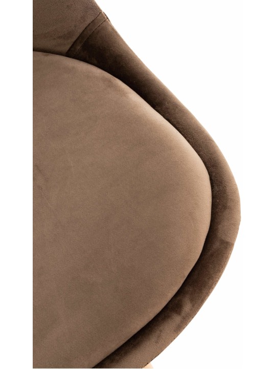 Set van 4 stoelen Linares fluweel, donkerbruin