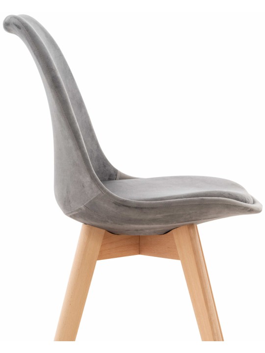 Set van 4 stoelen Linares fluweel, grijs