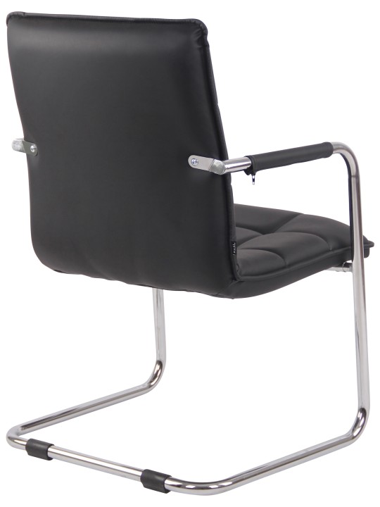 Bezoekersstoel Gandia kunstleer chroom, zwart Bezoekersstoel Gandia kunstleer chroom, zwart
