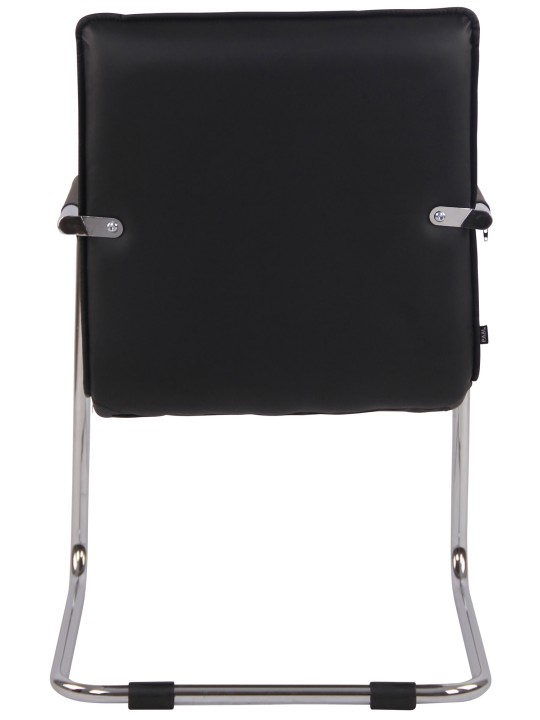 Bezoekersstoel Gandia kunstleer chroom, zwart Bezoekersstoel Gandia kunstleer chroom, zwart