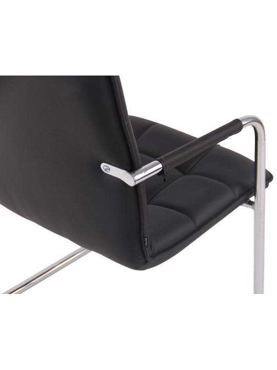 Bezoekersstoel Gandia kunstleer chroom, zwart Bezoekersstoel Gandia kunstleer chroom, zwart