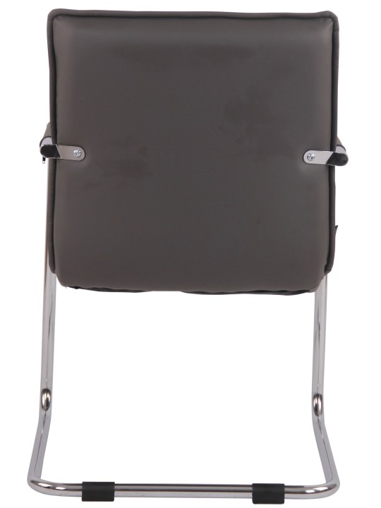 Bezoekersstoel Gandia kunstleer chroom, grijs Bezoekersstoel Gandia kunstleer chroom, grijs