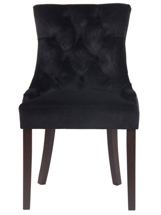 Set van 4 eetkamerstoelen Aberdeen fluweel antiek, zwart