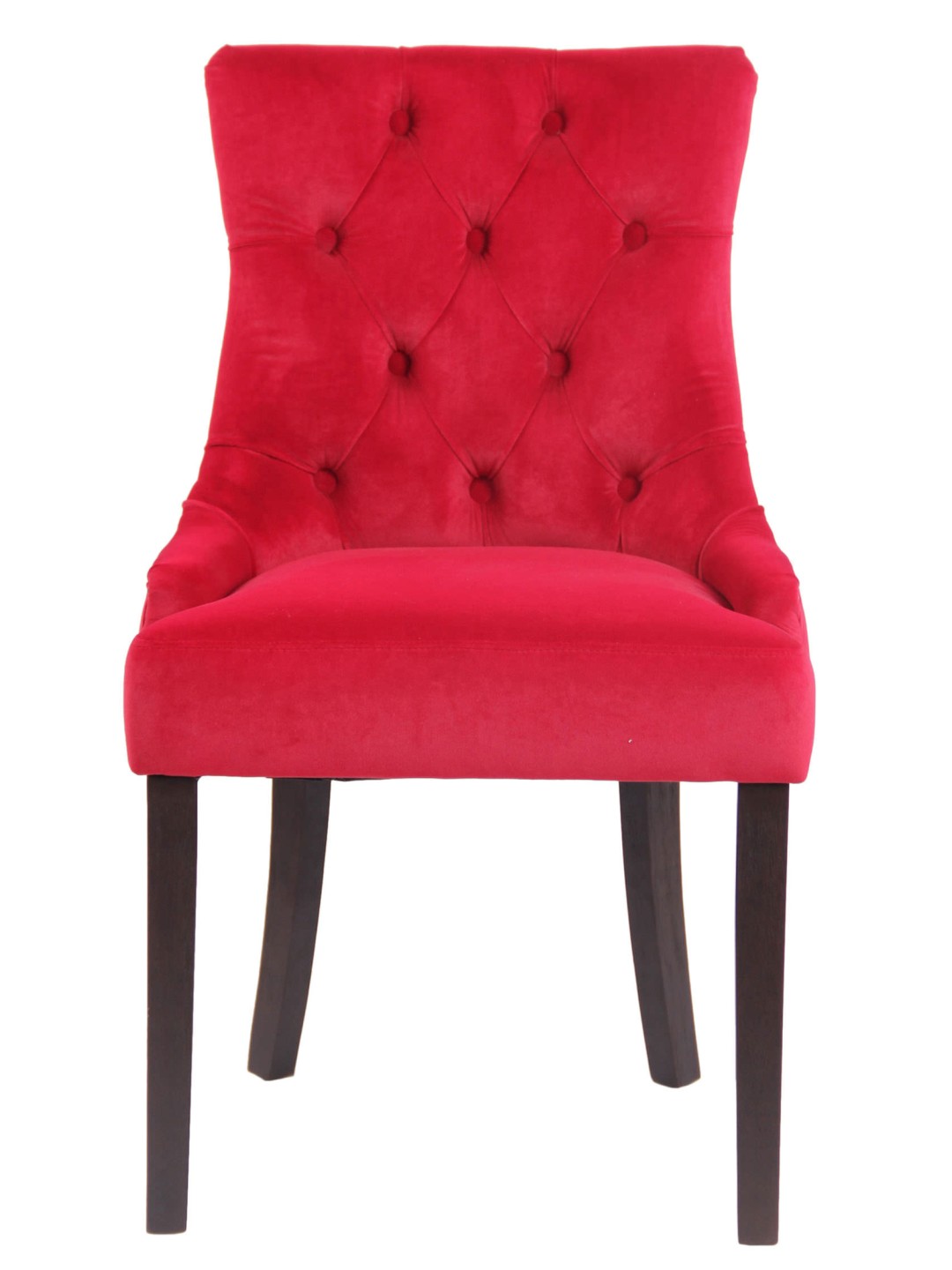 Set van 4 eetkamerstoelen Aberdeen fluweel antiek, rood