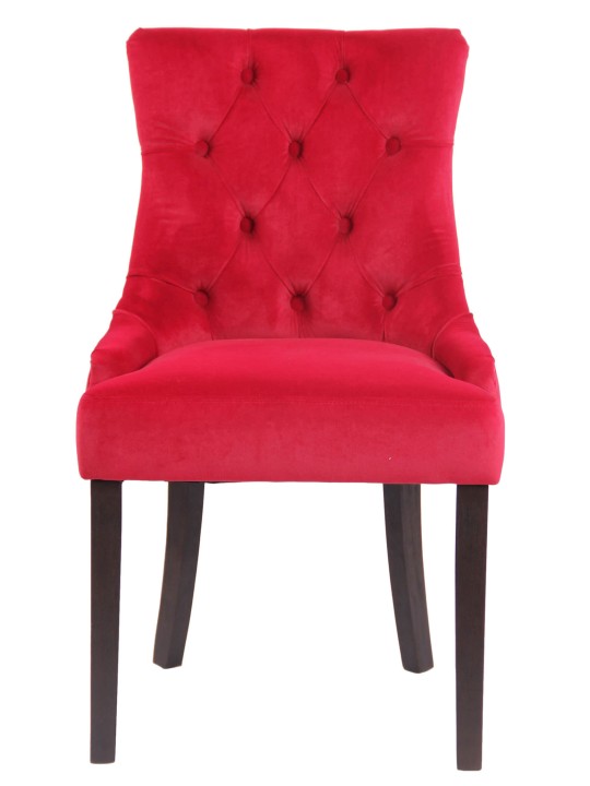 Set van 4 eetkamerstoelen Aberdeen fluweel antiek, rood