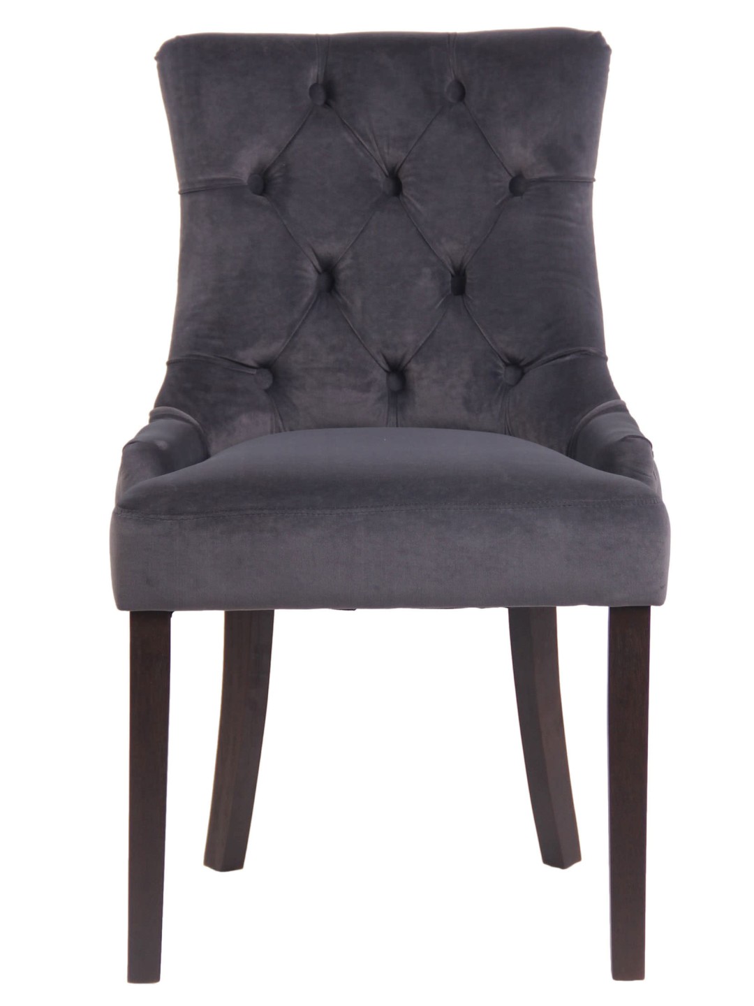 Set van 4 eetkamerstoelen Aberdeen fluweel antiek, donkergrijs