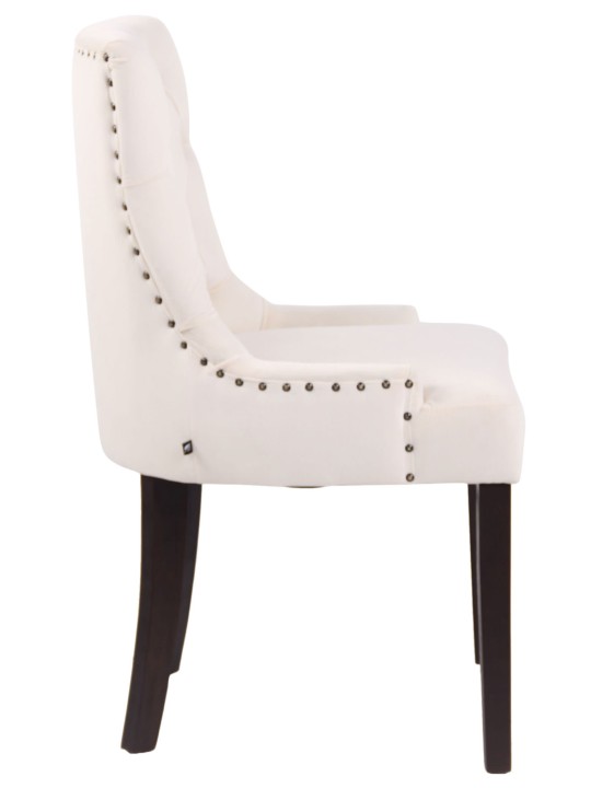 Set van 4 eetkamerstoelen Aberdeen fluweel antiek, crème