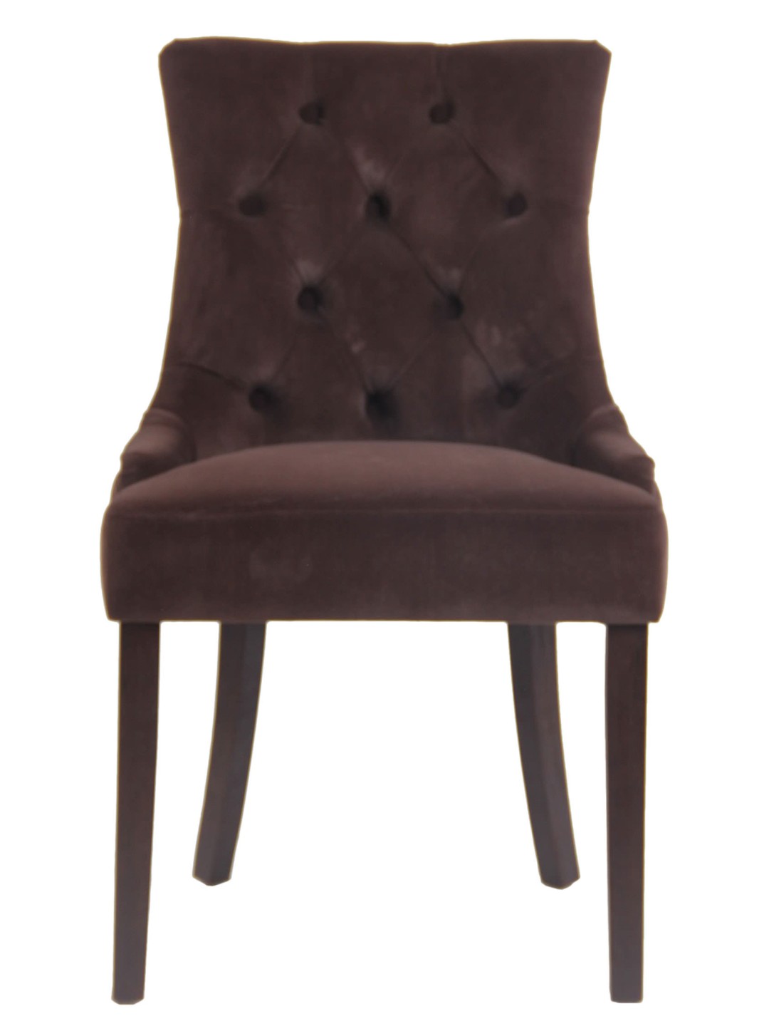 Set van 4 eetkamerstoelen Aberdeen fluweel antiek, bruin